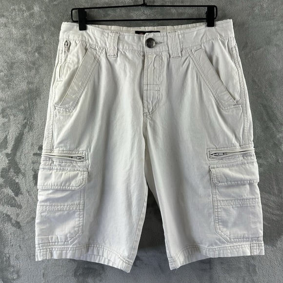 Guess Cargo Shorts Men's 32 White 100% Cotton - Picture 1 of 14